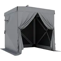 Welikera Pavillon 1,85x1,85m Wasserdicht Stabil Winterfest Pop-up Faltpavillon mit 4 Mesh-Seitenteilen Tasche, UV 30+
