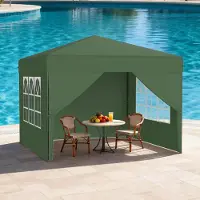 YARDIN 2,5x2,5 m Pop-Up Pavillon, Ein-Knopf Schnellaufbau, wasserdicht & UV-Schutz, mit 4 Seitenteilen, inkl. Tasche – Grün
