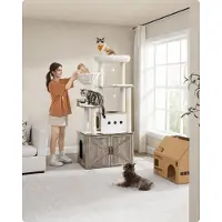 StarTech.com Katzenmöbel - Kratzbaum/Kletterbaum - 5+ Ebenen - Nylon - Für Katzen - Weiß