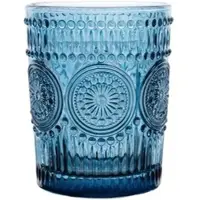 Casa Collection Set 3 blaue Imperial-Gläser 330cc, farbiges Glas für Wasser und Getränke