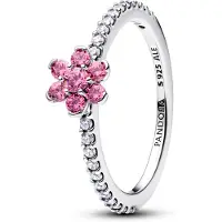 Pandora 194499C02 Silberring für Damen Funkelnde Blume Pink