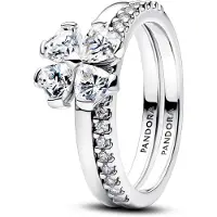 Pandora 194507C01 Damen-Silberring Funkelnder Glücksklee