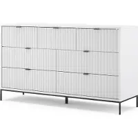 Vicco Sideboard Eliza Weiß 42 x 81 cm mit 7 Schubladen, Model 49502