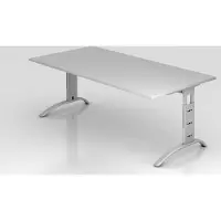 Hjh OFFICE PRO FARO 2E S - 200 x 100 Grau/Silber höhenverstellbar