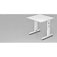 Hjh OFFICE PRO MEGA 8 W - 80 x 80 höhenverstellbar Weiß/Weiß