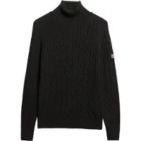 Superdry für Damen. W6110614A Kabel Rollbrücke grau (S), Schwarz, Lässig, Baumwolle