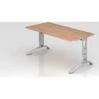 Hjh OFFICE PRO FARO 16 S - 160 x 80 Nussbaum/Silber höhenverstellbar