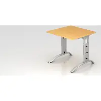 Hjh OFFICE PRO FARO 8 S - 80 x 80 Buche/Silber höhenverstellbar