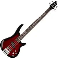 Gear4Music Chicago-Bassgitarre von Trans Red Burst