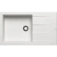 Pyramis Spüle ATHLOS 86x50 PLUS in SNOW mit Excenterbedienung / Granitspüle / Steinspüle / Ausschnitt 840 x 480 mm