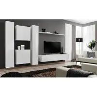 ASM-Moebel Anbauwand Wohnwand Wohnzimmer Schrankwand SWITCH VI mit Push - Click