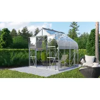 Pergart Vitavia Gewächshaus "Dione 6700" inkl. Stahlfundamentrahmen aluminium eloxiert 6,7 m² 3 mm ESG