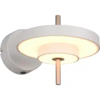 TRIO Lighting Wandlampe Keaton, dimmbar, alu / grau / zink, für Wohn- / Esszimmer, Metall, LED Wandleuchte, Wandlampe Innen