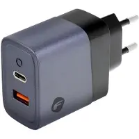 Forcell F-Energy GaN-Netz-Ladegerät - 45W mit Anschlüssen: USB C und USB A mit PD und QC 4.0 Laden