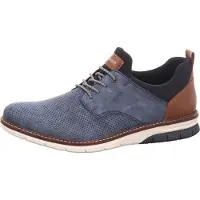 Rieker Herren Slipper mit weicher Innensohle aus Leder 14450, Größe:45 EU, Farbe:Blau