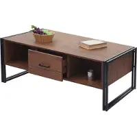 Mendler Couchtisch HWC-A27b, Beistelltisch Wohnzimmertisch, 3D-Struktur, 45x110x60cm MVG-, Metall Wildeiche-Optik