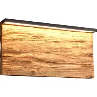 TRIO Design-Wandleuchte Kalea schwarz mit Holz 30cm