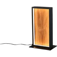 TRIO Design-Tischleuchte Kalea schwarz mit Holz