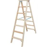 Krause Stehleiter beidseitig Stabilo natur 2x 7 Stufen, H: 165,0 cm