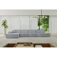 ALTDECOR Ecksofa in L-Form IREA-L3-v3 412x165x77 cm Hellgrau Corner Sofa Eckcouch Couch Wohnlandschaft Cauchsofa