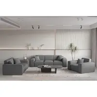 Fun Moebel Sofaset Designersofa CELES PREMIUM 3-2-1 in Stoff Ascot Bukla Graphit