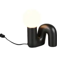 TRIO Leuchten Tischlampe Quinn, schwarz, für Wohn- / Esszimmer, Keramik, Junges Wohnen, Tischlampe