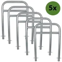 Baumarktplus 5 x Fahrradanlehnbügel 78 x 115 cm Stahl feuerverzinkt Ø 60 mm grau Einbetonieren Fahrradständer Parker Typ H