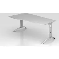 Hjh OFFICE PRO FARO 18 S - 180 x 100 Grau/Silber höhenverstellbar