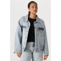 WITHBLACK Damen Jacken Wblmartha Denim Jacket - Lichtblauw - Größe S