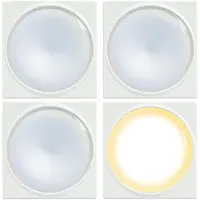 Unitec 4x Set LED Nachtlicht mit Knopf Schrank Möbel Küche Unterbau Klebeleuchte Licht