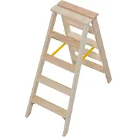 Krause Stehleiter beidseitig Stabilo natur 2x 5 Stufen, H: 120,0 cm