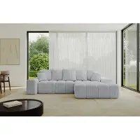 ALTDECOR Ecksofa mit Schlaffunktion und Bettkasten ENSI-L - 267x164x69 cm Grau - Corner Sofa Bett Eckcouch Couch L-Form Schlafcouch Ausziehbar Wohnlandschaft Schlafsofa Couchsofa