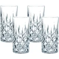 Nachtmann Longdrinkglas "Longdrinkgläser Noblesse 375 ml 4er Set transparent" Erhöhte Bruchfestigkeit, Kristallglas, spülmaschinenfest