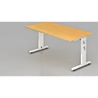 Hjh OFFICE PRO MEGA 16 W - 160 x 80 höhenverstellbar Buche/Weiß