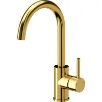 Quadron Küchenarmatur NAOMI SteelQ Mischbatterie 360°, Farbe: Gold, QFix-Funktion, Drehung- Wasserhahn für Küche aus Edelstahl, Kopfteil: Keramik