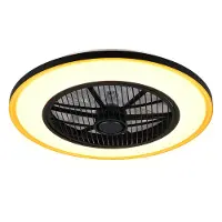 TRIO Deckenventilator Varpula Schwarz mit Gold