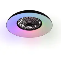TRIO Designventilator Svaerholt schwarze Ø 60cm mit RGB-Funktion