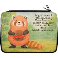Mr. & Mrs. Panda Schlampermäppchen Roter Panda Design - Weiß - Geschenk, Liebe, Federmappe, Lustige Sprüche, Herz, Federmäppchen, Etui, Liebling, für Stifte, Rot