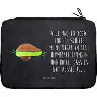 Mr. & Mrs. Panda Federmappe Avocado Yoga - Kreidetafel - Geschenk, Etui, reiseetui, Humor, Bauch, Bleistiftetui, Schlampermäppchen, Hilfe, Haha, Schlamper, Unsportlich