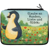 Mr. & Mrs. Panda Schlampermäppchen Pinguin Marienkäfer Design - Weiß - Geschenk, Aufmerksam, Kleine Wunder, Glück, Liebe, Mäppchen, Bleistiftetui, Federmappe, Etui