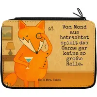 Mr. & Mrs. Panda Federmappe Fuchs Lord Design - Weiß - Geschenk, Etui, Mond, Neugierig, Federtasche, Schick, Motivation Spruch, Schulmäppchen, Cocktail, Schlampermäppchen