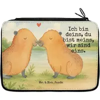 Mr. & Mrs. Panda Federtasche Capybara Liebe Design - Weiß - Geschenk, Federmappe, Bleistiftetui, Valentinstag, Schüleretui, Schlampermäppchen, Lustige Sprüche, Jahrestag