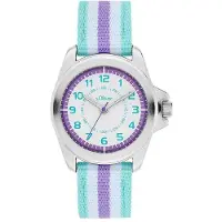 s.Oliver Kinderuhr mit gestreiftem Canvasband SO-4513-LQ