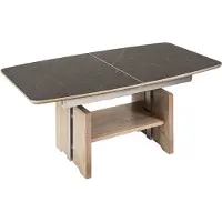 58 aufm Kessel Funktionstisch Chad 120x70x54 höhenverstellbar;ausziehbar Wildeiche Bianco/Marmara Nero 16259