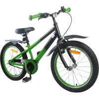 vidaXL Kinderfahrrad 18 Zoll für 5-7 Jahre alt Grün Schwarz