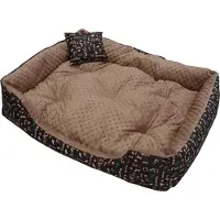 4myBaby GmbH Best for Pets Hundebett 65x85cm Rex Soft Braun Dog-blau gemütlich atmungsaktiv rutschfest faltbar Hundematte plüschiger Kissen Hunde Sofa Maschinewaschbar