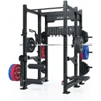 ATLETICA R8 Legend | Power Rack 6-Pfosten Power Rack | Optimiert fürs Beintraining | Monolifts, Leg Curl Attachment, Step-Up Plattform