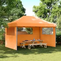 vidaXL Möbel Partyzelt Faltbar Pop-Up mit 3 Seitenteilen Orange - Pavillons & Partyzelte 4004969