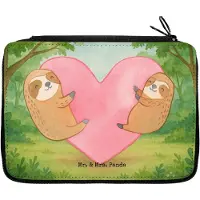 Mr. & Mrs. Panda Schlampermäppchen Faultiere Herz Design - Weiß - Geschenk, für Frauen, Mäppchen, Partner, Federtasche, Etui, Federmäppchen, Freundin, Valentinstag