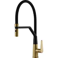 SYSTEMCERAM KeraDomo Armatur TONO PRO in MATTGOLD mit flexiblem Bogenauslauf /